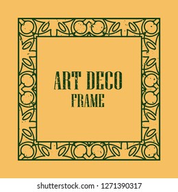 Vintage retro style invitation in Art Deco. Art deco border and frame. Creative template in style of 1920s. Vector illustration eps 10