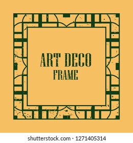 Vintage retro style invitation in Art Deco. Art deco border and frame. Creative template in style of 1920s. Vector illustration eps 10