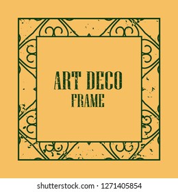 Vintage retro style invitation in Art Deco. Art deco border and frame. Creative template in style of 1920s. Vector illustration eps 10