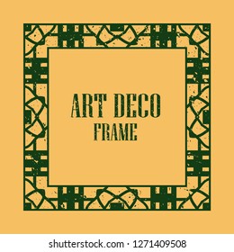 Vintage retro style invitation in Art Deco. Art deco border and frame. Creative template in style of 1920s. Vector illustration eps 10