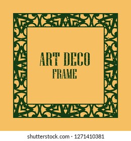 Vintage retro style invitation in Art Deco. Art deco border and frame. Creative template in style of 1920s. Vector illustration eps 10