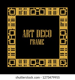 Vintage retro style invitation in Art Deco. Art deco border and frame. Creative template in style of 1920s. Vector illustration eps 10