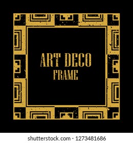 Vintage retro style invitation in Art Deco. Art deco border and frame. Creative template in style of 1920s. Vector illustration eps 10
