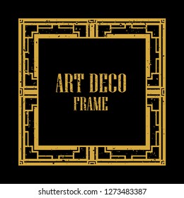 Vintage retro style invitation in Art Deco. Art deco border and frame. Creative template in style of 1920s. Vector illustration eps 10