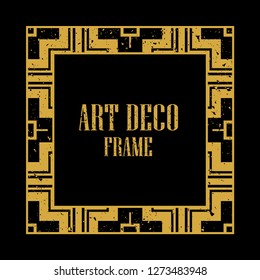 Vintage retro style invitation in Art Deco. Art deco border and frame. Creative template in style of 1920s. Vector illustration eps 10