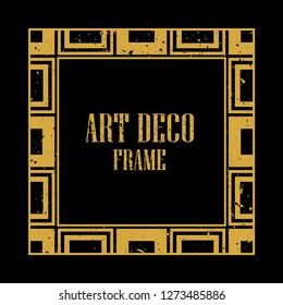 Vintage retro style invitation in Art Deco. Art deco border and frame. Creative template in style of 1920s. Vector illustration eps 10