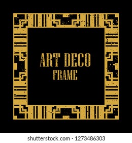 Vintage retro style invitation in Art Deco. Art deco border and frame. Creative template in style of 1920s. Vector illustration eps 10