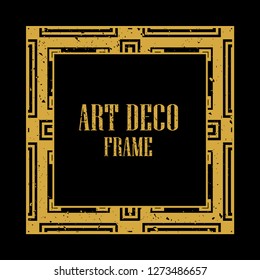 Vintage retro style invitation in Art Deco. Art deco border and frame. Creative template in style of 1920s. Vector illustration eps 10