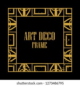 Vintage retro style invitation in Art Deco. Art deco border and frame. Creative template in style of 1920s. Vector illustration eps 10