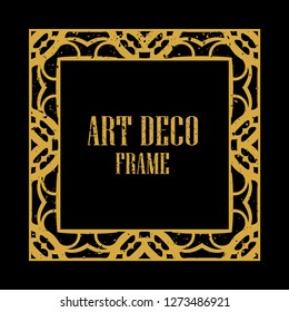 Vintage retro style invitation in Art Deco. Art deco border and frame. Creative template in style of 1920s. Vector illustration eps 10