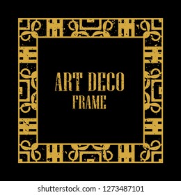 Vintage retro style invitation in Art Deco. Art deco border and frame. Creative template in style of 1920s. Vector illustration eps 10