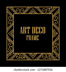 Vintage retro style invitation in Art Deco. Art deco border and frame. Creative template in style of 1920s. Vector illustration eps 10