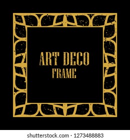 Vintage retro style invitation in Art Deco. Art deco border and frame. Creative template in style of 1920s. Vector illustration eps 10