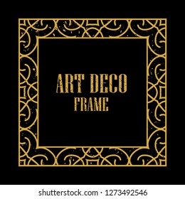 Vintage retro style invitation in Art Deco. Art deco border and frame. Creative template in style of 1920s. Vector illustration eps 10