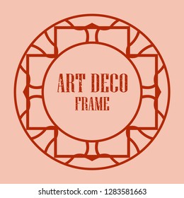 Vintage retro style invitation in Art Deco. Round art deco border and frame. Creative template in style of 1920s. Vector illustration eps 10