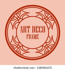 Vintage retro style invitation in Art Deco. Round art deco border and frame. Creative template in style of 1920s. Vector illustration eps 10