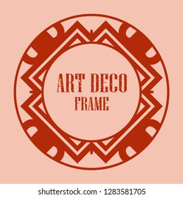 Vintage retro style invitation in Art Deco. Round art deco border and frame. Creative template in style of 1920s. Vector illustration eps 10