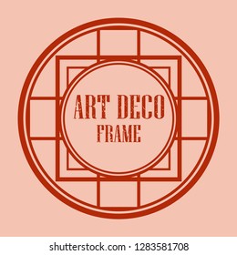 Vintage retro style invitation in Art Deco. Round art deco border and frame. Creative template in style of 1920s. Vector illustration eps 10