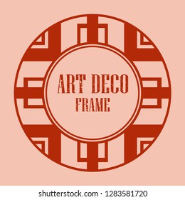 Vintage retro style invitation in Art Deco. Round art deco border and frame. Creative template in style of 1920s. Vector illustration eps 10