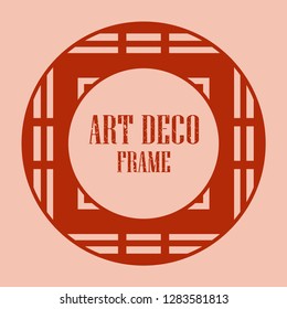 Vintage retro style invitation in Art Deco. Round art deco border and frame. Creative template in style of 1920s. Vector illustration eps 10