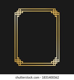 Vintage retro style invitation in Art Deco. Art Deco border and frame. Vintage linear border. Retro style. A creative template in the style of the 1920s. Vector EPS 10