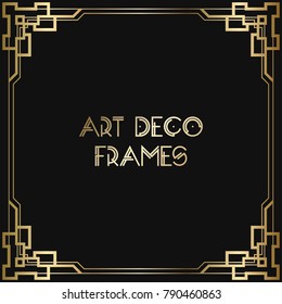 Vintage retro style invitation  in Art Deco. Art deco border and frame. Creative template in style of 1920s. Vector illustration. EPS 10