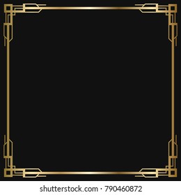 Vintage retro style invitation  in Art Deco. Art deco border and frame. Creative template in style of 1920s. Vector illustration. EPS 10