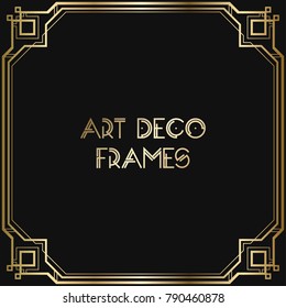 Vintage retro style invitation  in Art Deco. Art deco border and frame. Creative template in style of 1920s. Vector illustration. EPS 10