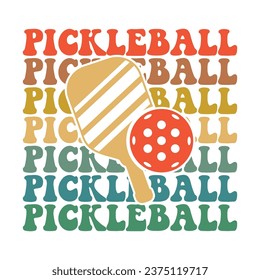 vintage retro style pickleball tshirt designs vector