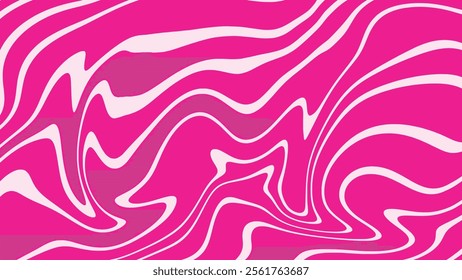 Vintage retro style pink and white wave abstract background. Trendy colorful liquid vector illustration