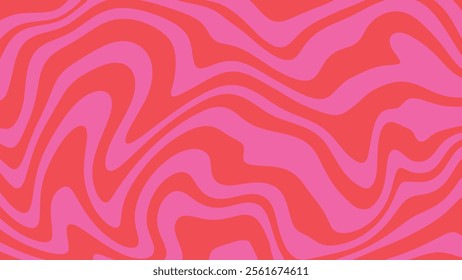 Vintage retro style red and pink wave abstract background. Trendy colorful liquid vector illustration