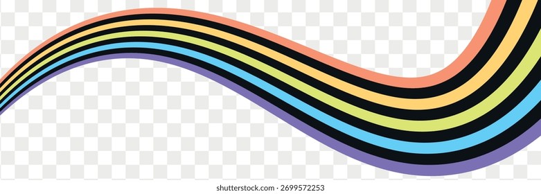 Antiguas líneas de Vector de estilo retro, rayas onduladas del arco iris