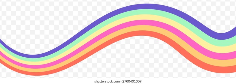 Vintage retro style vector lines, rainbow wavy stripes