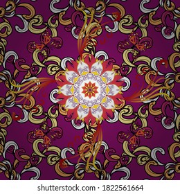 Estilo retro vintage. Vector. El fondo es impecable. Para imprimir sobre tela, textiles, papel pintado. Patrón floral lindo con brotes florales. Ilustración vectorial.