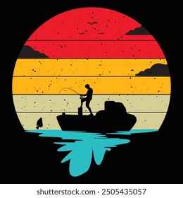 Vintage Retro Summer Fishing t shirt