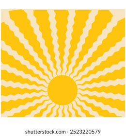 vintage fundo de sol retro com raios modelo de design.