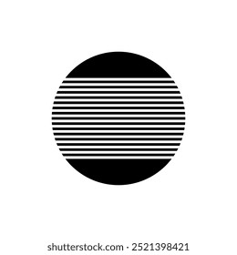 Antiguas retro Sun Circle emblema. Diseño del logotipo de la salida del sol.