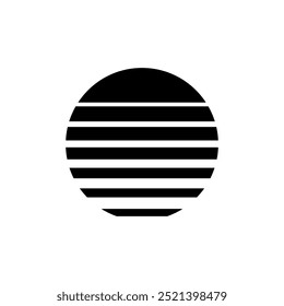 Antiguas retro Sun Circle emblema. Diseño del logotipo de la salida del sol.