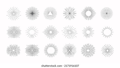 Vintage retro sun rays.  sunburst vector