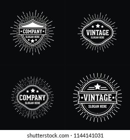 vintage retro sunburst logo