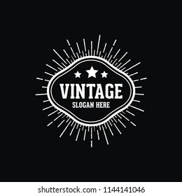 vintage retro sunburst logo