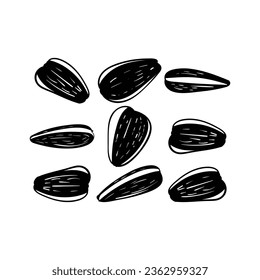 Vintage Retro Sunflower Seed for Farm Product Illustration Vector