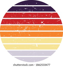 Vintage Retro Sunset Striped Circle Art you can edit and use in your projects (t-shirt,POD,book cover…). svg