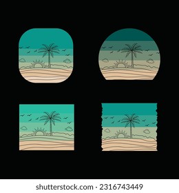 
Vintage Retro sunset summer beach t-shirt design, colorful retro sunset t-shirt design vector, 90s t-shirt vintage, summer vacation with palm trees t-shirt design ready template vector illustration  