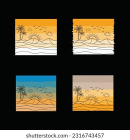 
Vintage Retro sunset summer beach t-shirt design, colorful retro sunset t-shirt design vector, 90s t-shirt vintage, summer vacation with palm trees t-shirt design ready template vector illustration  