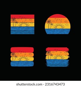 
Vintage Retro sunset summer beach t-shirt design, colorful retro sunset t-shirt design vector, 90s t-shirt vintage, summer vacation with palm trees t-shirt design ready template vector illustration  