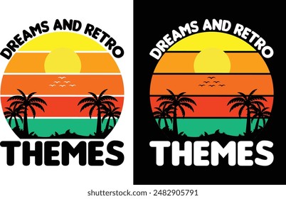 vintage retro sunset t-shirt designs vector illustration