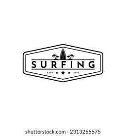 vintage retro surfing logo design idea