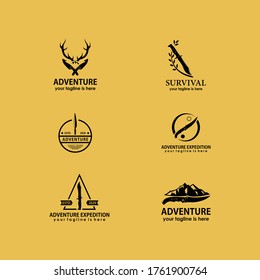 
vintage retro survival logo design vector template, adventure logo inspiration