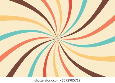 Vintage retro swirl pattern with warm earthy tones. Perfect for backgrounds, posters, textiles, and digital art. A hypnotic radial design ideal for stylish and nostalgic creative projects.